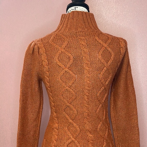 Moda International - Orange brown sweater dress mid length - Picture 3 of 5